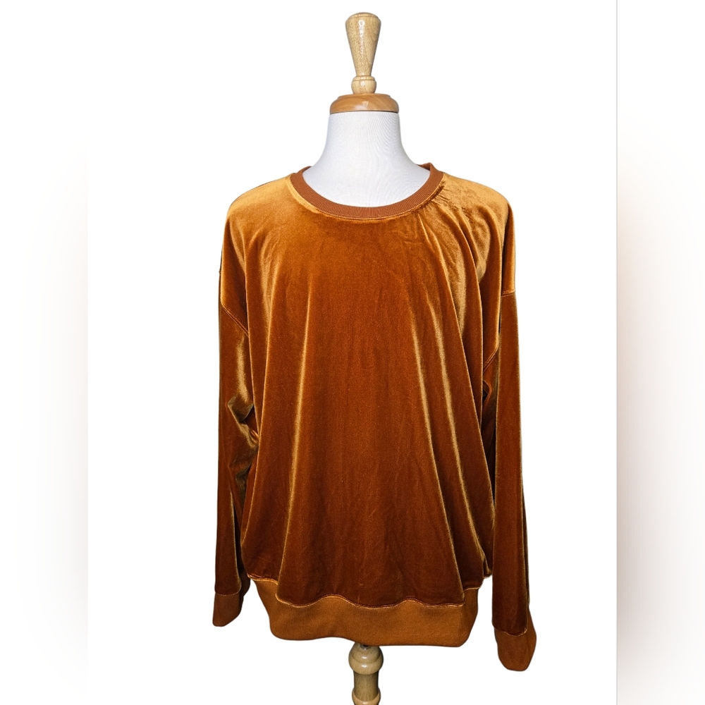 Cozy Oversized Velour Sweatshirt XL‎ Plush Slouchy Lounge Boyfriend Fit